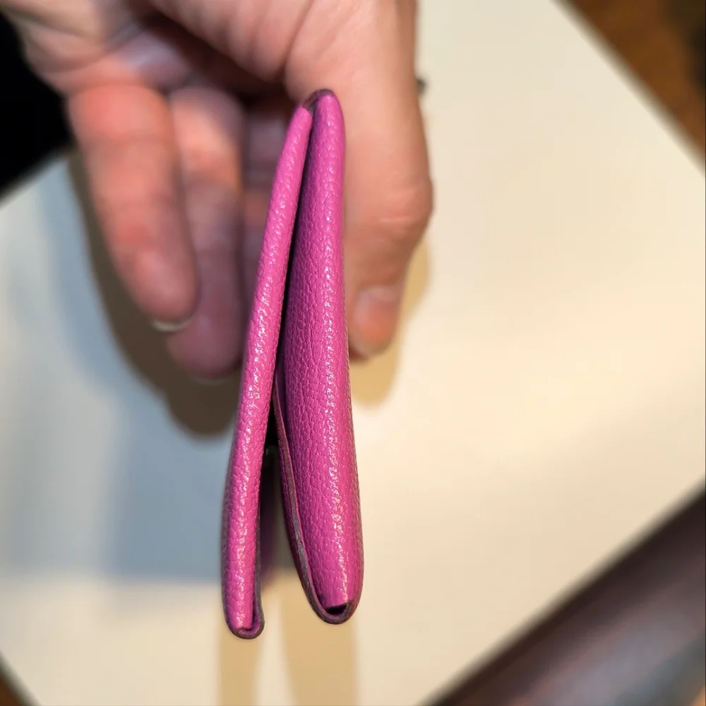 Hermes Calvi DUO Card Holder Pink Chevre Leather